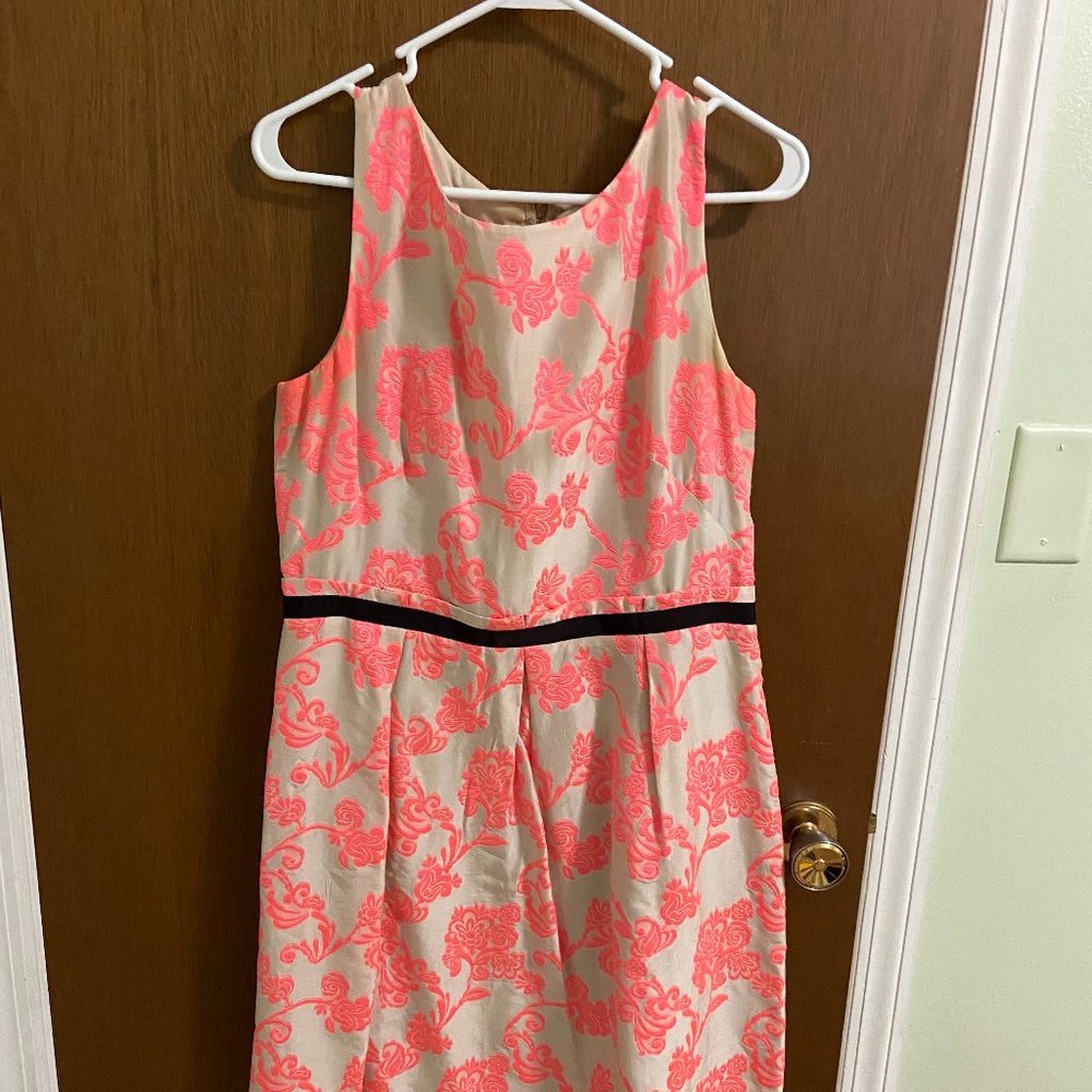 LOFT Dress Bright Pink Floral Size 10